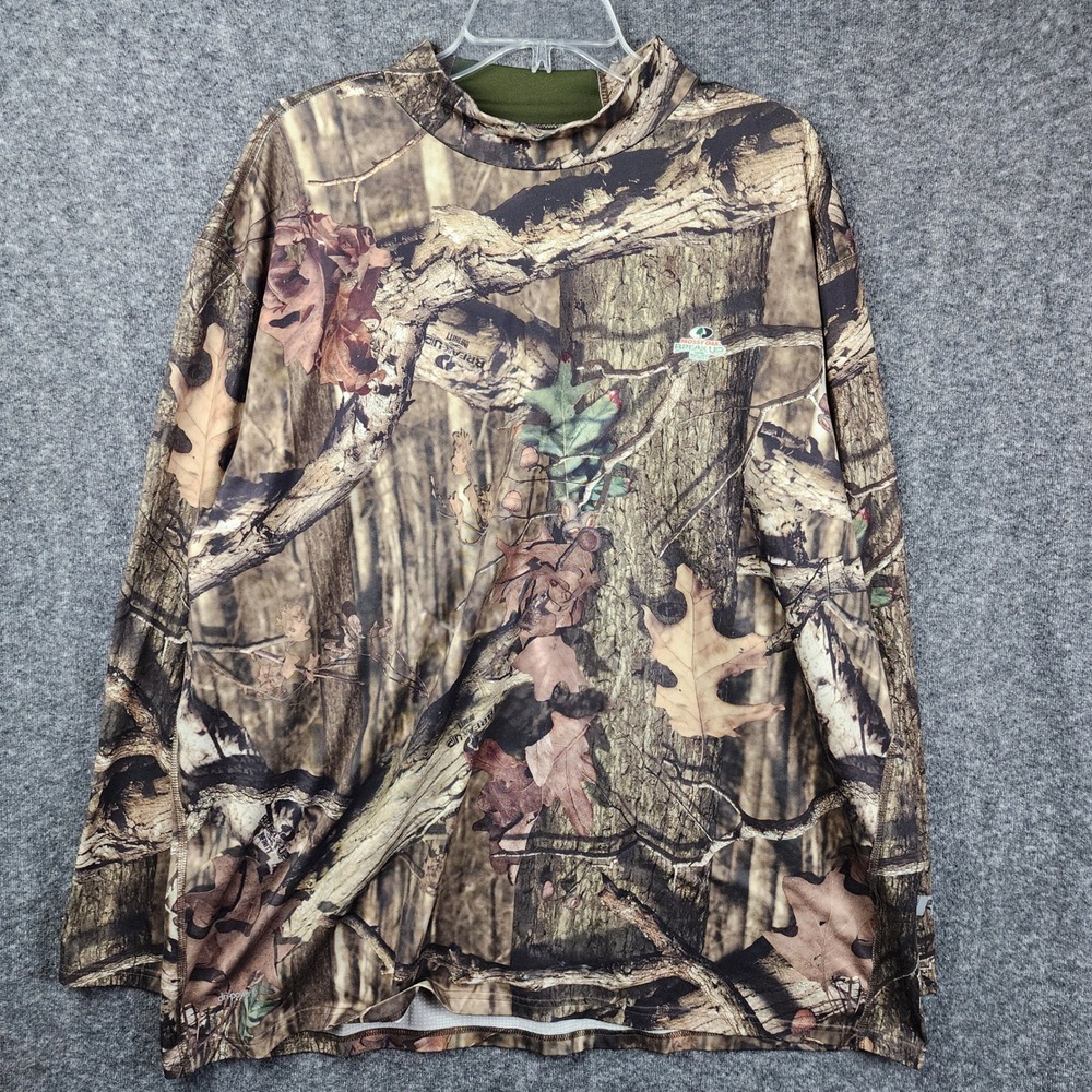 Russell Mossy Oak Shirt Mens 3XL Camo Dri-Power 360 Mock‎ Neck RS44501MB